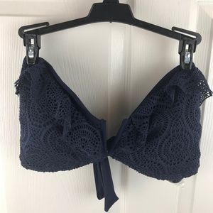 Aerie Convertible Crochet Bikini Top Blue 2XL